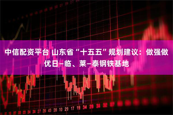 中信配资平台 山东省“十五五”规划建议：做强做优日—临、莱—泰钢铁基地